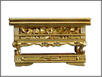 三段彫上卓裏金天板虫喰